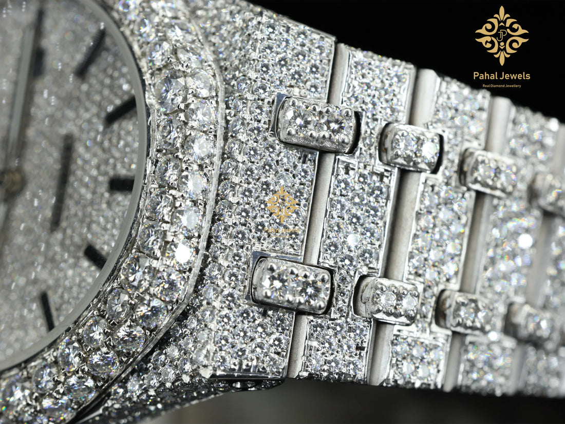 Luxury Automatic Iced Moissanite Mens Watch Refined Diamond Bracelet Clasp High-End Mechanical Movement for Any Occasion Date