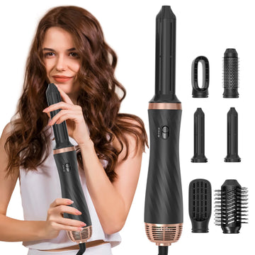 6 in 1 Electric Hair Dryer Brush  Professional Hot Air Styler Salon Negative Ionic Blow Dryer  Styling Tools  for Home Use