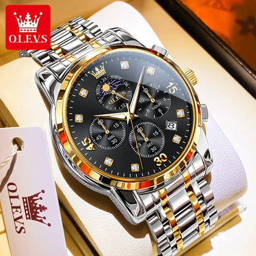 OLEVS 3652 Luminous Hands Auto Date 24 Hours Display Mens Watch Original Luxury Classic Quartz Wristwatch Man Waterproof Watches