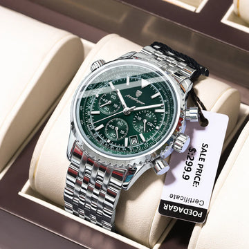 POEDAGAR 960 Mens Watch New Luxury  Waterproof Luminous Date Week Stainless Steel Watch Casual Men's Quartz Watches