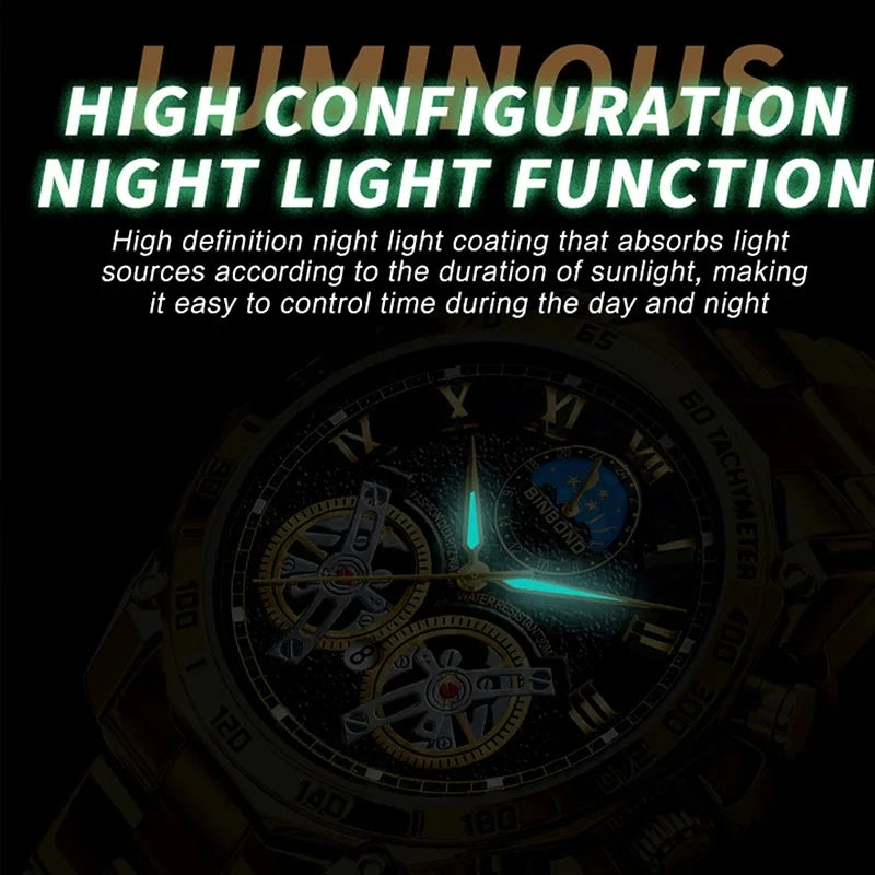 Binbond 4833 B4833 Luxury Business Quartz Mens Watch Fashion Casual Waterproof Luminous Hands Wristwatch for Men Montre Relojes