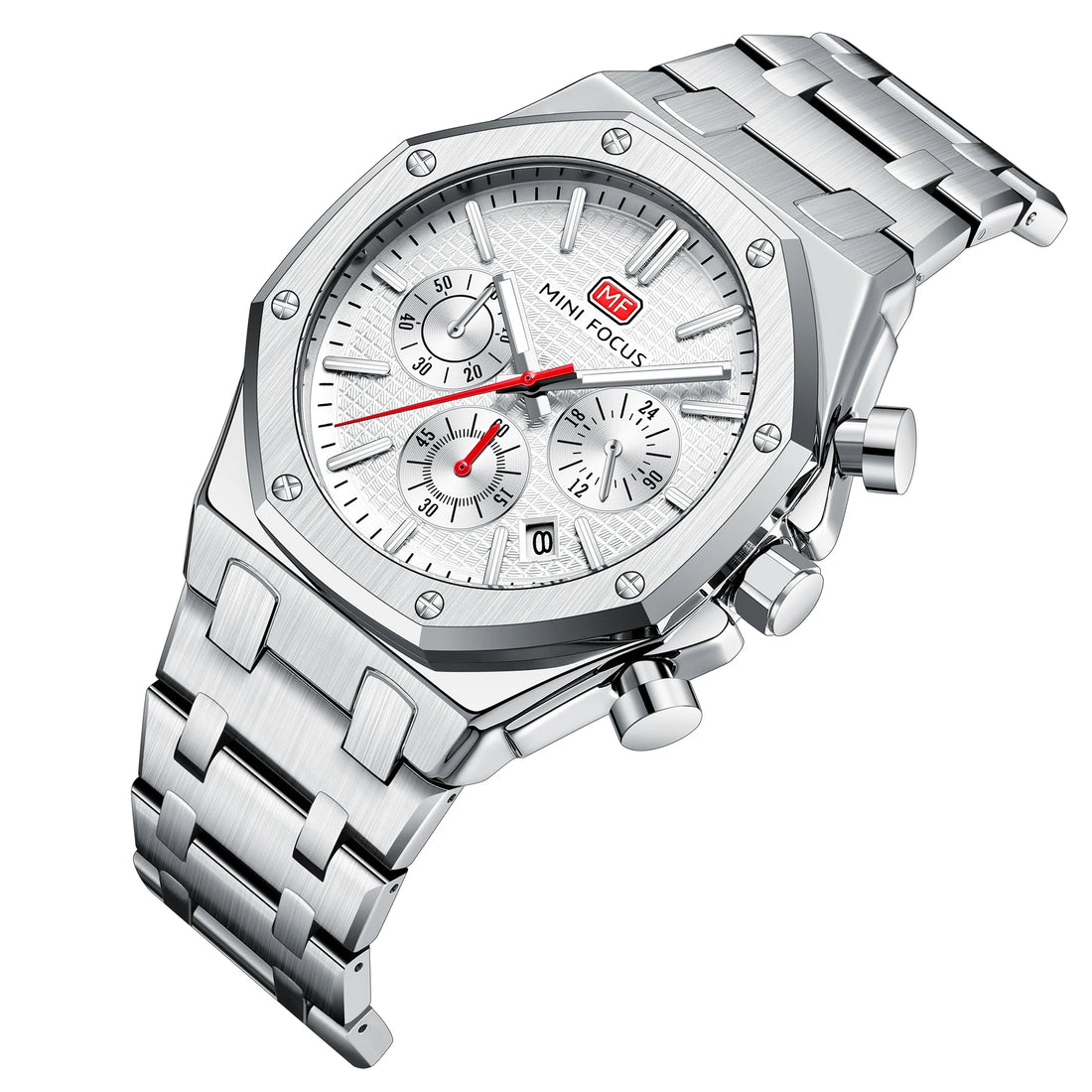 Vogue new launch mens watch reloj stainless steel band chronograph watch men wholesale quartz wristwatches