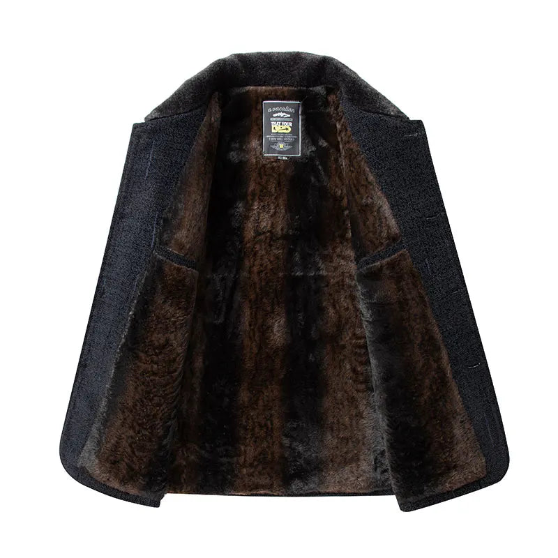 2026 Men Woolen Coats Men's business Casual Trench Coat Winter Coat with wool inner Man Autumn and Winter Wool Coat for Men