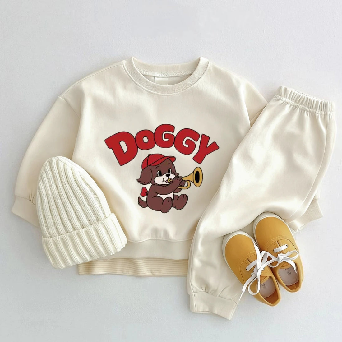 Cartoon Fashion Children Sweatshirt Set Spring Fall Kids Clothing Long Sleeve Tracksuit Crewneck Hoodie + Pants Casual Outfits