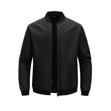 2024 Spring and Autumn New Baseball Collar Short Loose Solid Color Jacket Men's Business Casual Thin Coat Trend