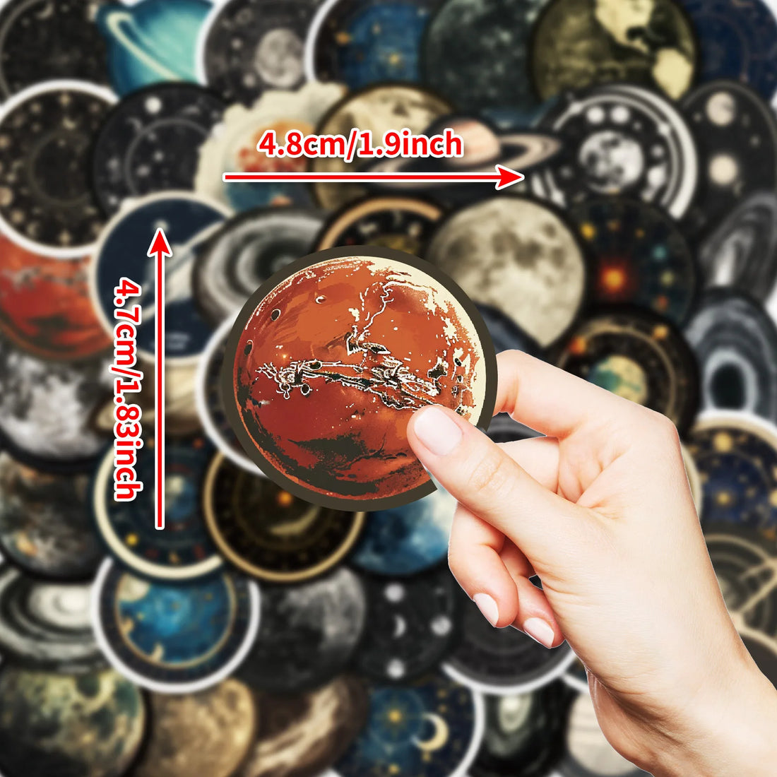 10/25/50pcs Moon Space Galaxy Stickers Graffiti for DIY Decor Waterproof Water Bottle Phone Laptop Skateboard Laptop Guitar