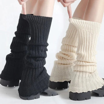 2025 Spring Lolita Leg Warmers Socks Female Knitted Warm Foot Cover Women Warmer Lady Autumn Crochet Heap Heap Socks Boot Cuffs