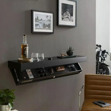 Creative Designer Shelf with Secret Compartment, Concealed Floating Shelf, Wall-Mounted Storage Solution, Modern Home Decor