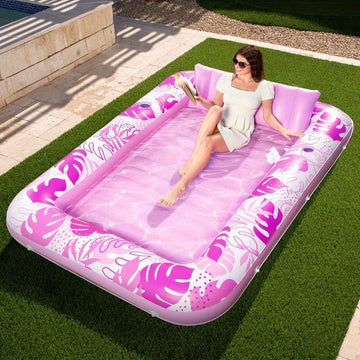 JOYFY Inflatable Tanning Pool Lounger Float 85" x 57" Extra Large Pool Floats for Adult Summer Water Party Gifts